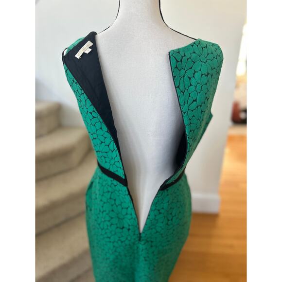 Shoshanna Emerald Green & Black Daisy Floral Print Sheath Dress - Picture 5 of 8